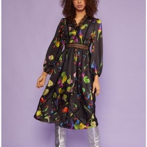 Cynthia Rowley midi silk dress Krystal size 8